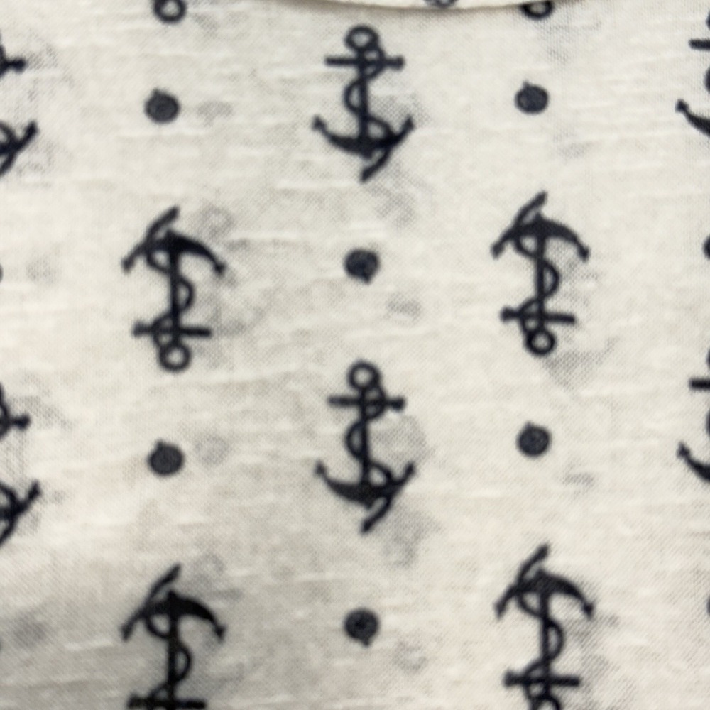 Wallflower Womens L Anchor Print T-Shirt Navy Anchors Nautical Coastal Cruise - Picture 3 of 9